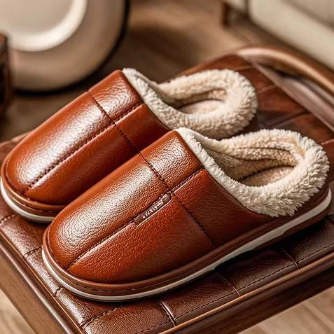 Leather Cotton Slippers